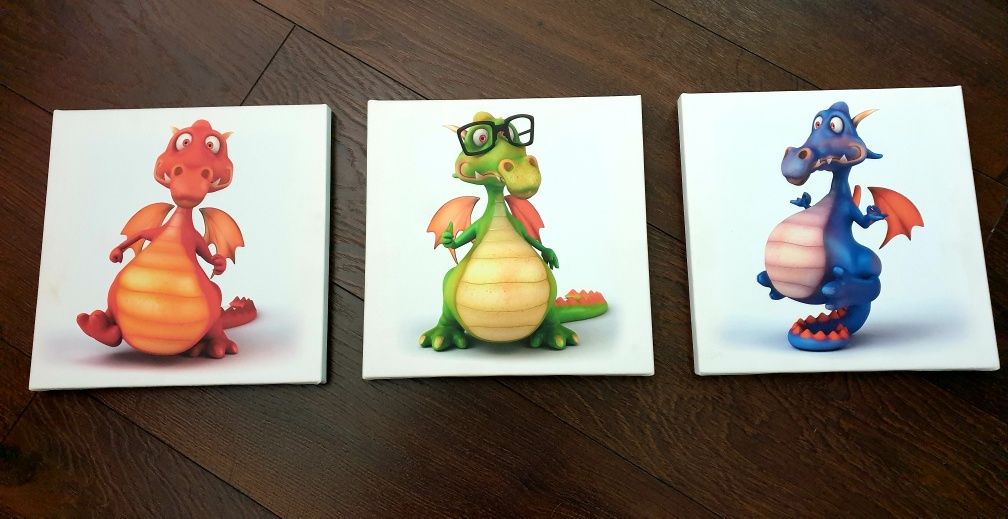 Obrazki dla dzieci na płótnie Ikea Egersta dinozaury