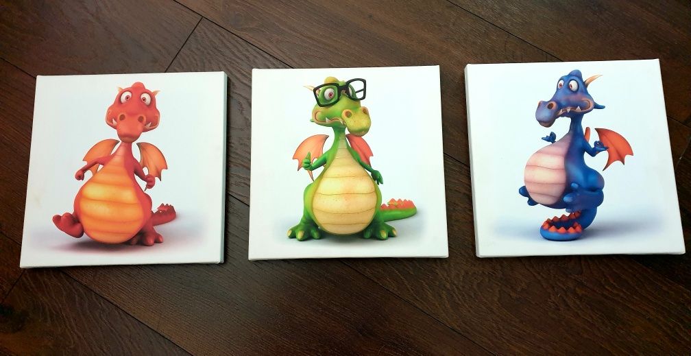 Obrazki dla dzieci na płótnie Ikea Egersta dinozaury