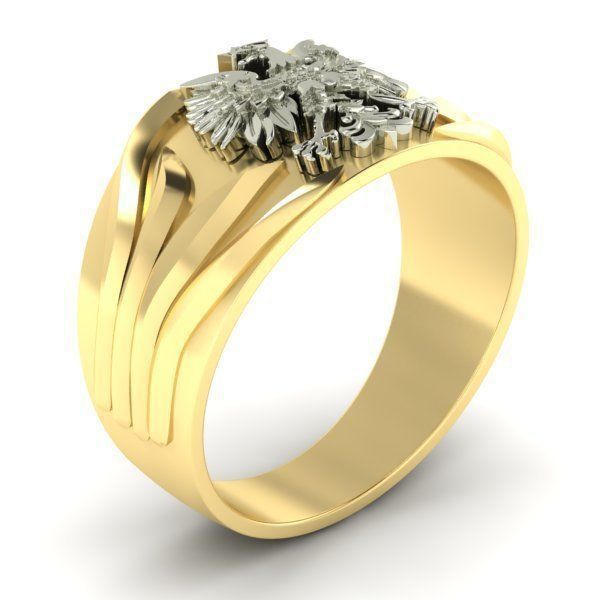 Pierścień sygnet z orzełkiem próba 585 godło złoty patriotyczny