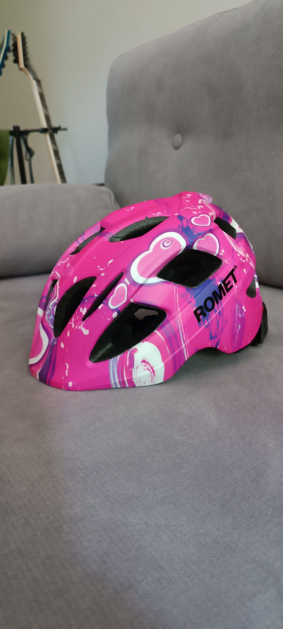 Kask rowerowy dziecięcy Romet model 509 różowy mat S (48-52 cm)