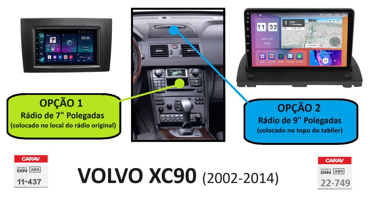 (NOVO) Rádio 2DIN • VOLVO XC90 (2002 a 2014) • Android XC-90 [4+32GB]