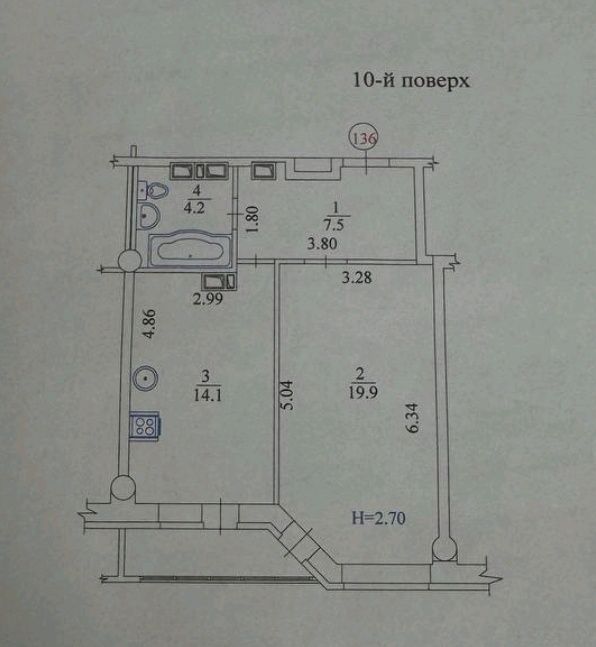 Продам квартиру с классной планировкой, ЖК Дуэт,строительное состояние