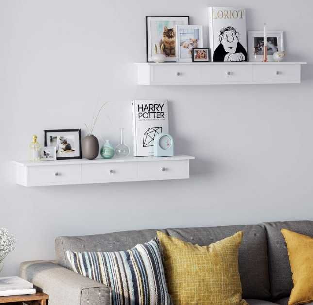 Regał Songmics 80 cm x 10 cm x 15 cm biały
