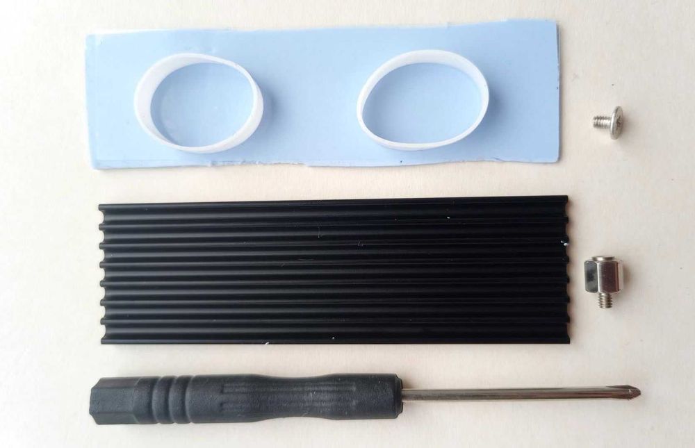 Комплект охлаждения M2 NVME SSD диска радиатор с термопрокладкой