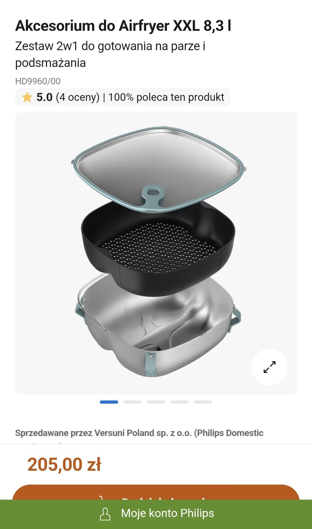 HD9960/00 NOWE Akcesorium Airfryer XXL 8,3 L