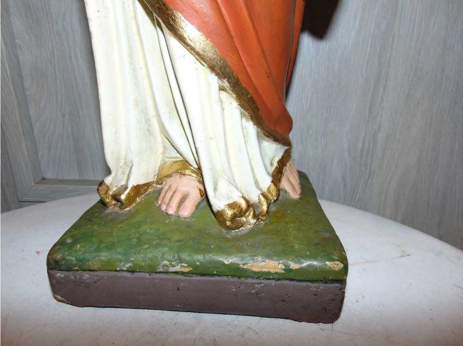Przedwojenna figura gipsowa Pan Jezus,wys.68 cm.