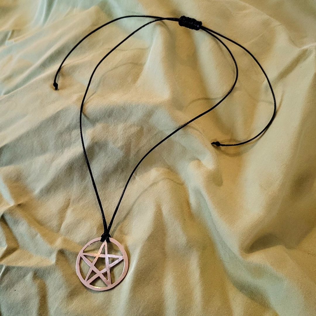 Naszyjnik pentagram z mosiądzu