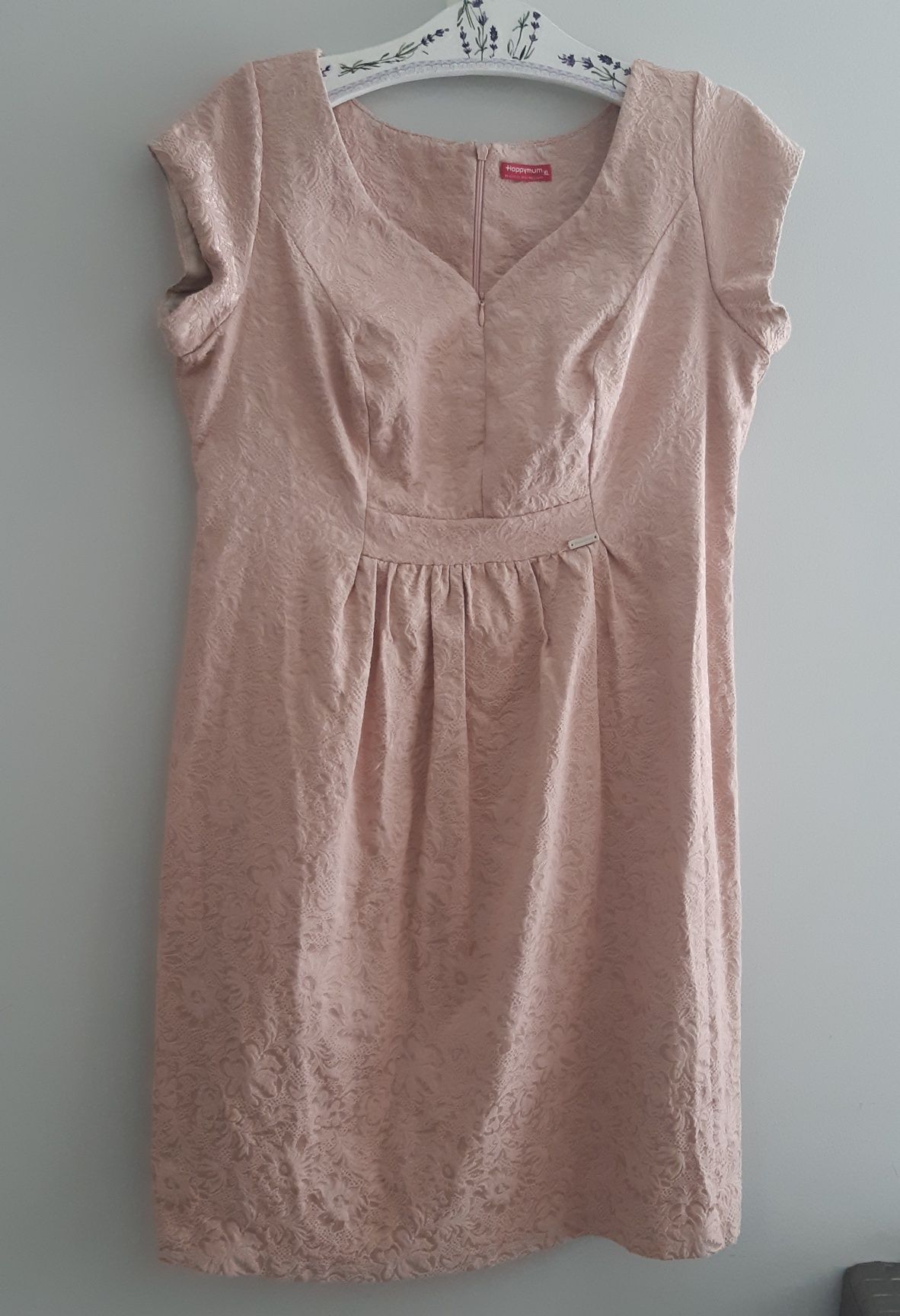 Sukienka happy mum XL pudrowy róż- Woodrose pudre dress