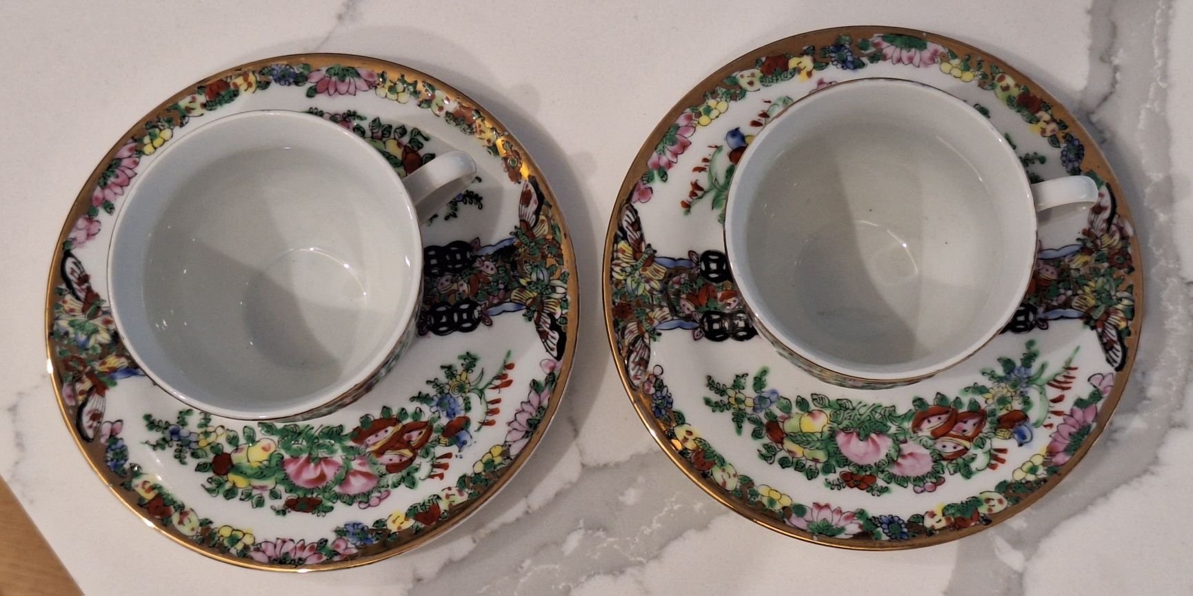 Zestaw filiżanek chińska porcelana pamiątki PRL-u