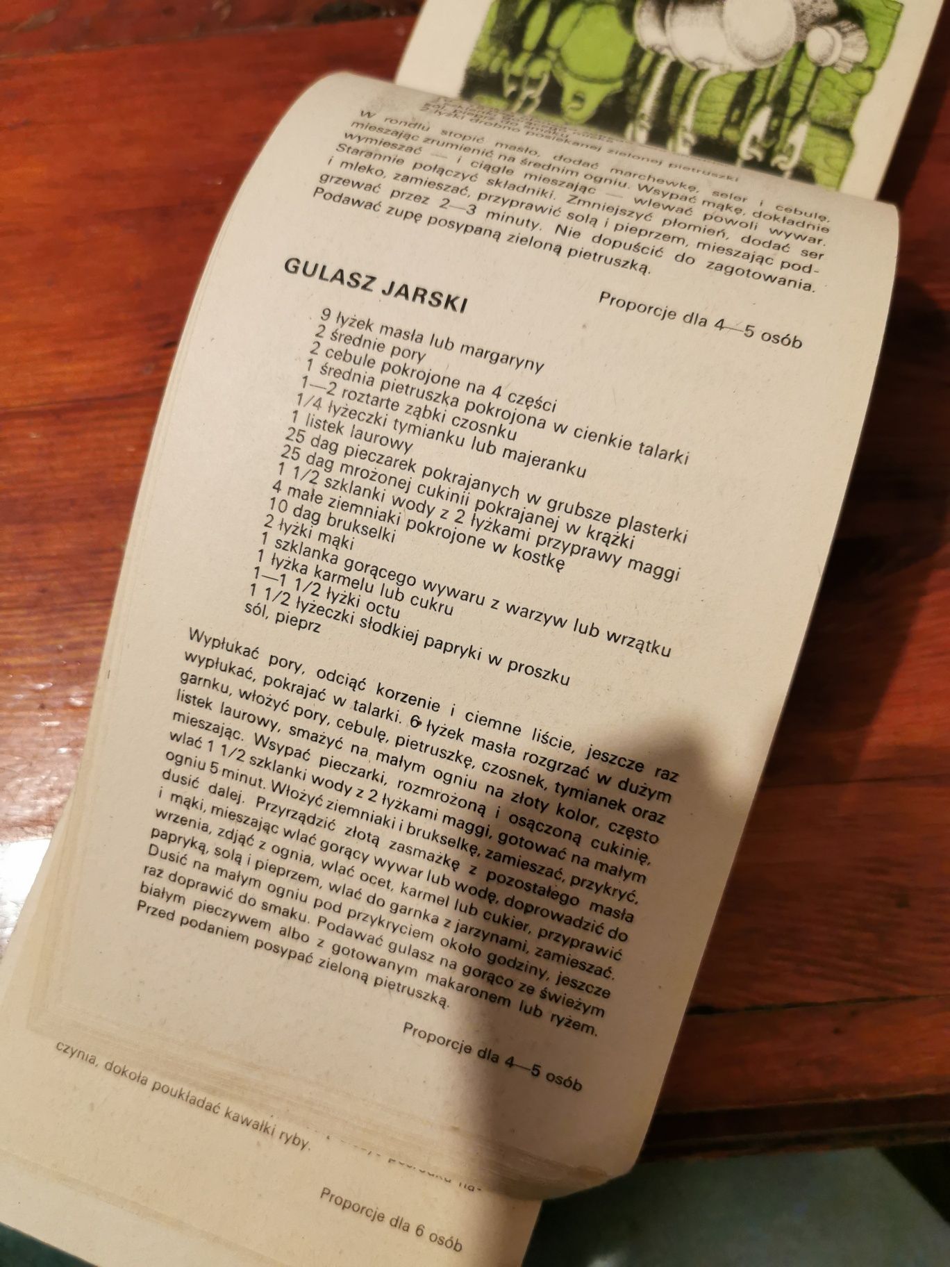 Kalendarz z 1987 roku z przepisami