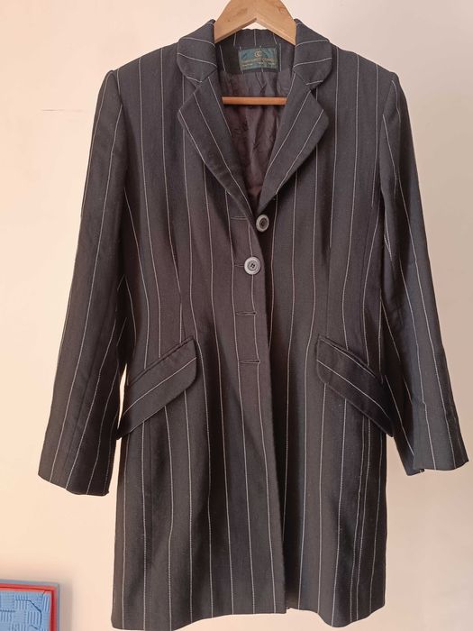 Піджак чорний у мілку смужку