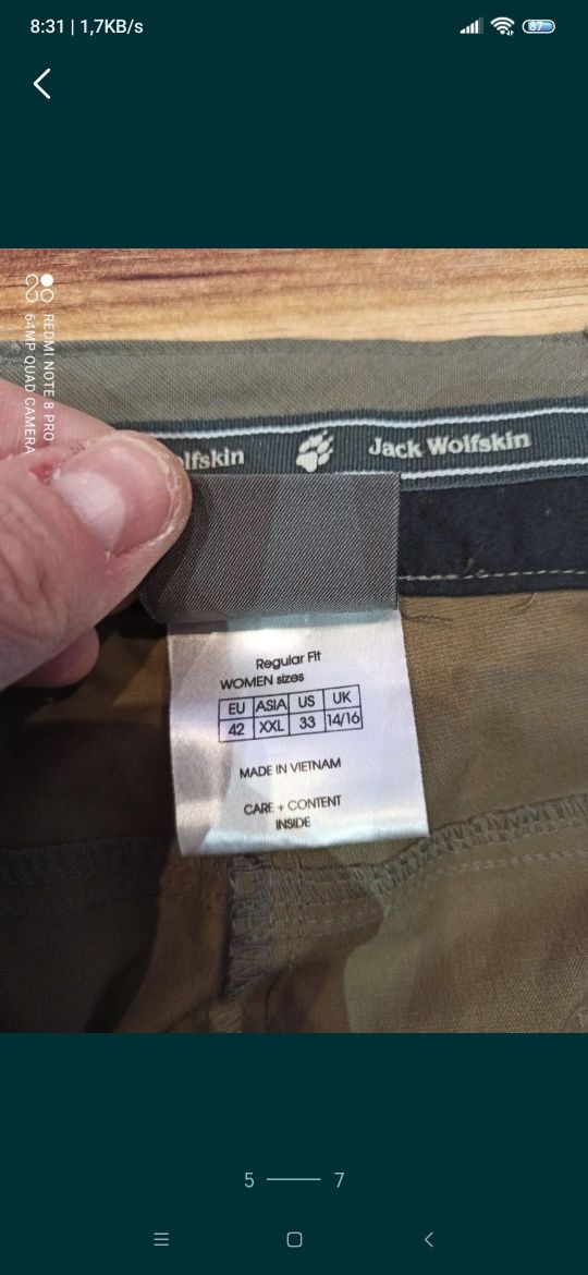 JACK WOLFSKIN Spodnie trekkingowe damskie rozm.42. NOWE!!!