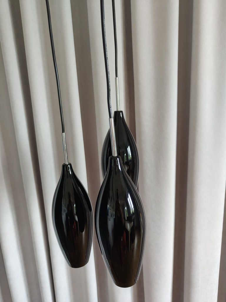 Lampa wisząca, ZUMA Line, lampa szklana, czarna, lampa do kuchni