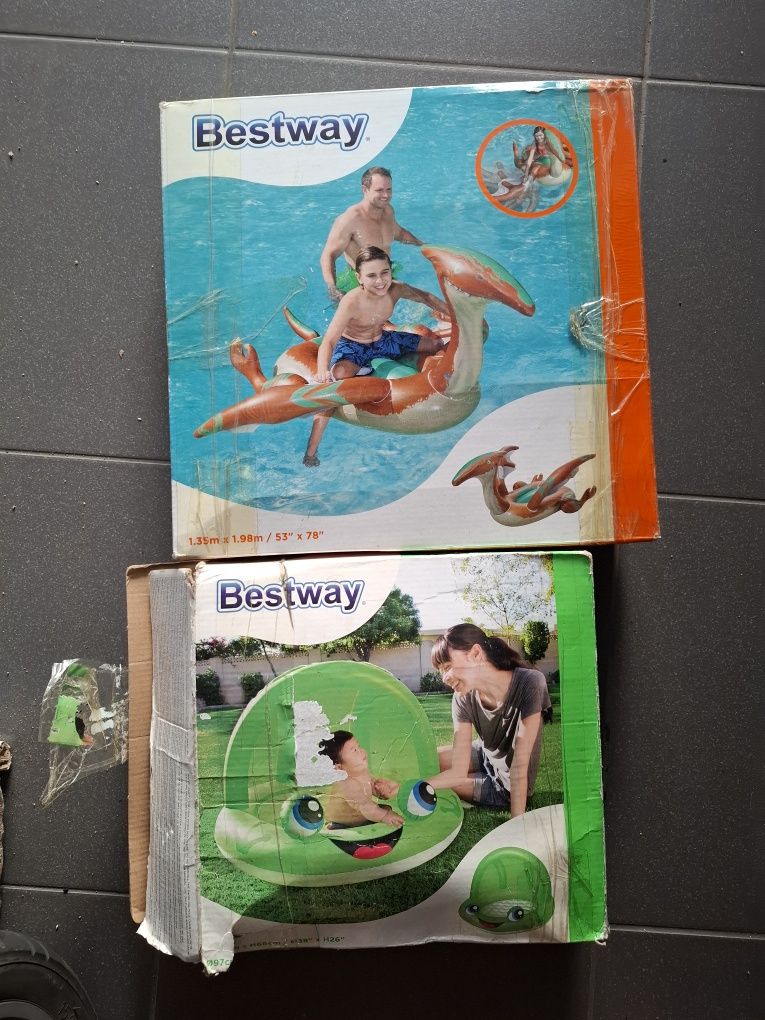 Dmuchany basen,dinozaur i deska do pływania 3 szt.
