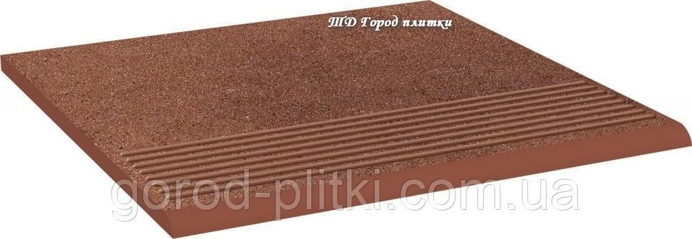 Клинкерные ступени с фаской и насечками 300*300