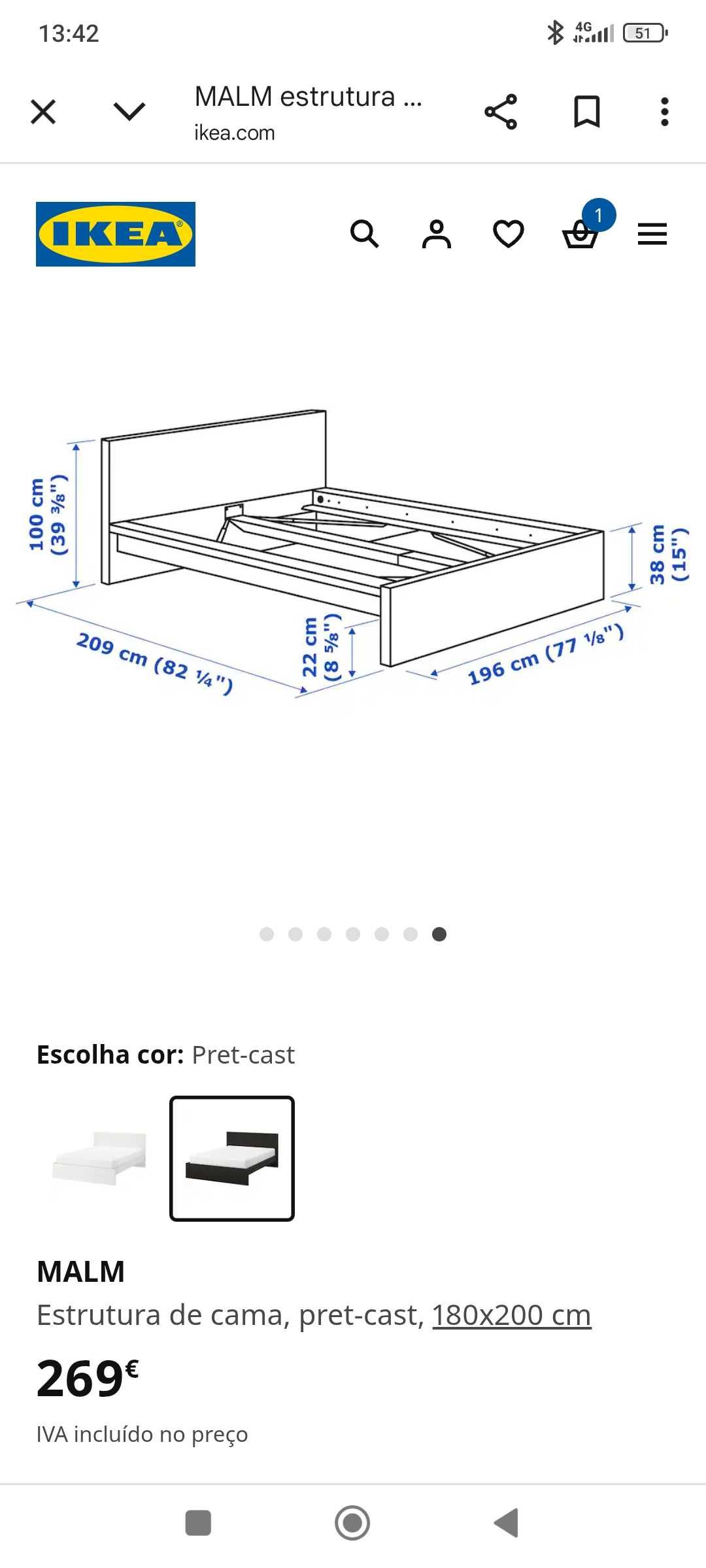 Cama 180x200 com estrado