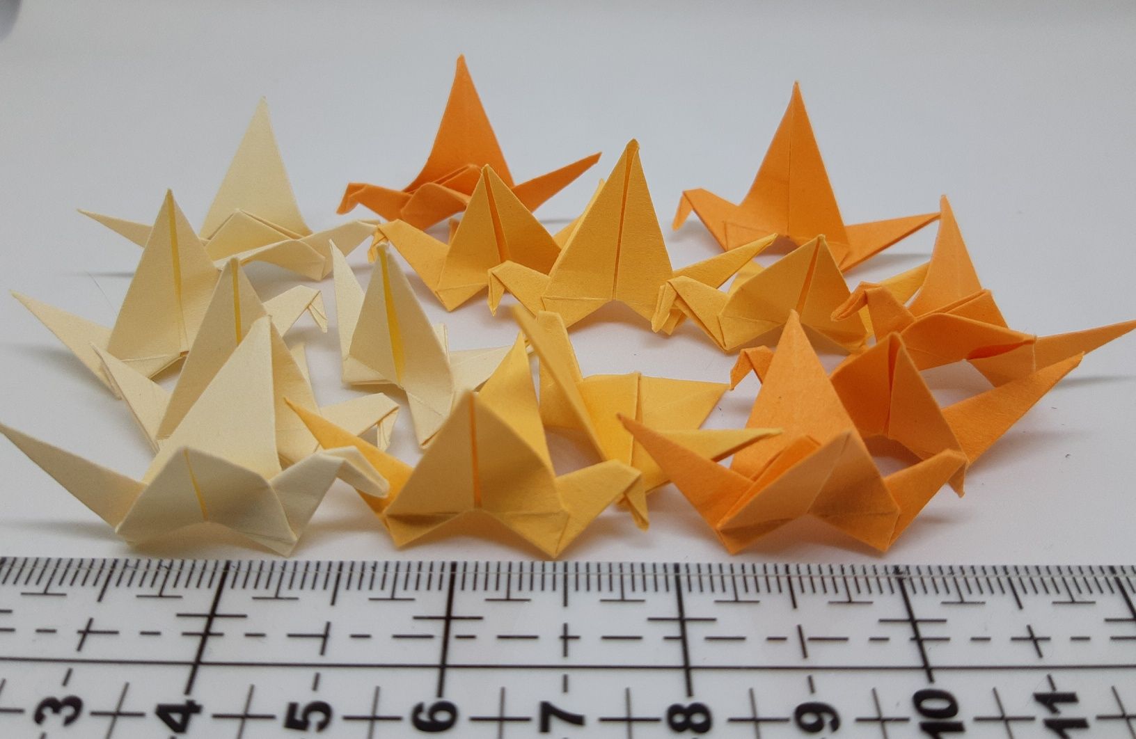 15 x Mini żuraw origami handmade zestaw pomarańczowy