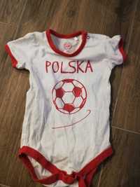 Body niemowlęce krótki rękaw 80 napis Polska, bodziak Smyk