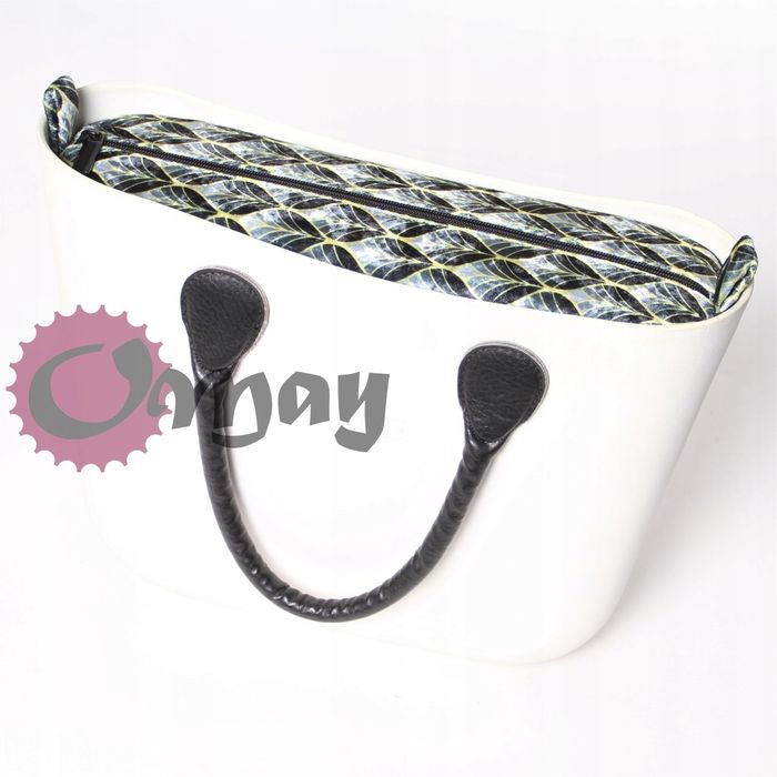 Czarny organizer do OBAG MINI welur żółty szary 2 kieszenie OMAY