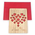 kartka walentynkowa i love you drewniana