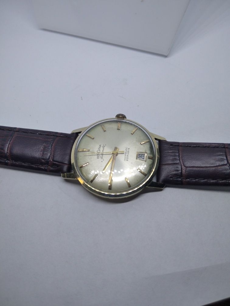 Złoty męski zegarek Bergamasco Automatic 25 Rubis incabloc złoto 585