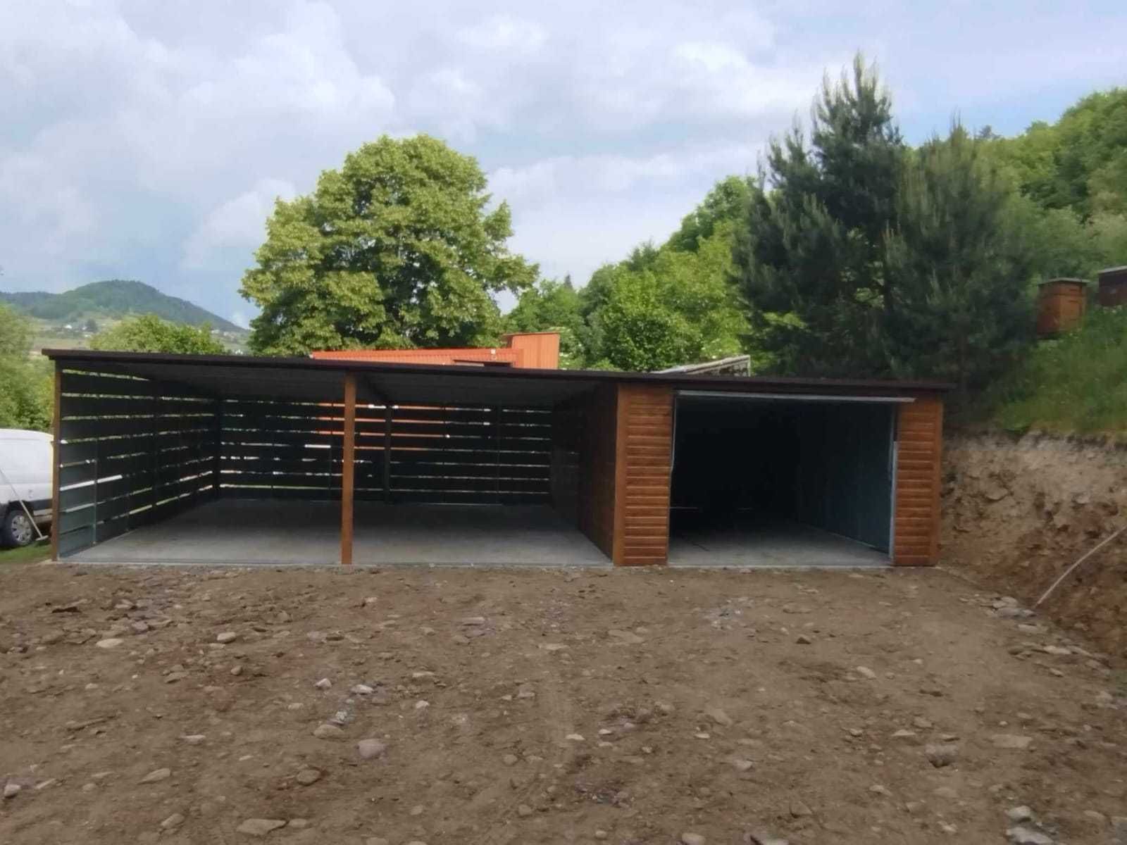 Garaż4x6+wiata, blaszaki ,wiaty blaszane, hale, garaże z wiatą