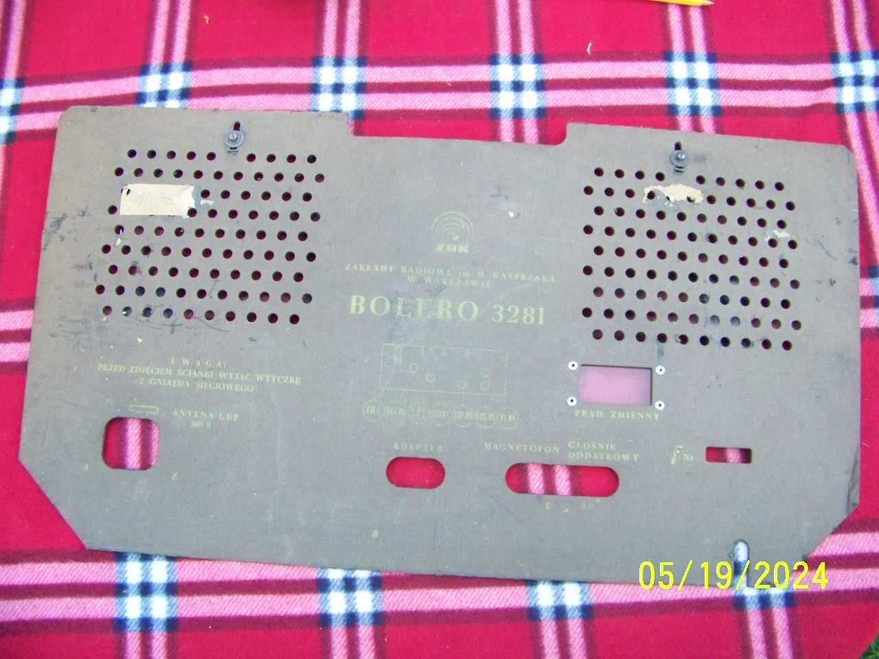 Stare radio lampowe tylna ścianka Bolero 3281