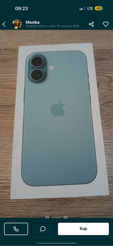 Apple Iphone 16 Brylantowa zieleń 128 GB gwarancja