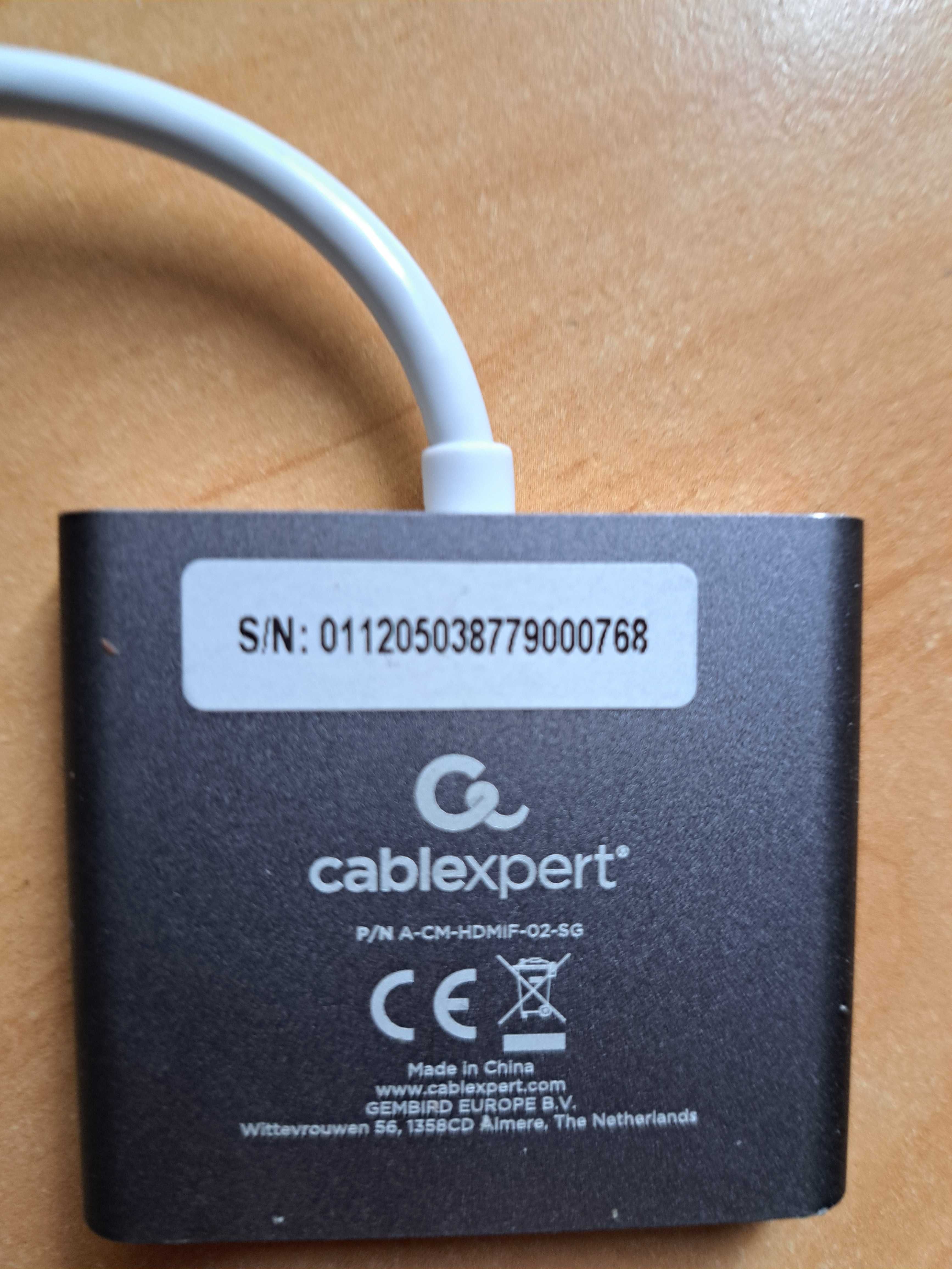 Adapter USB typ C srebrny USB C, USB A 3.0