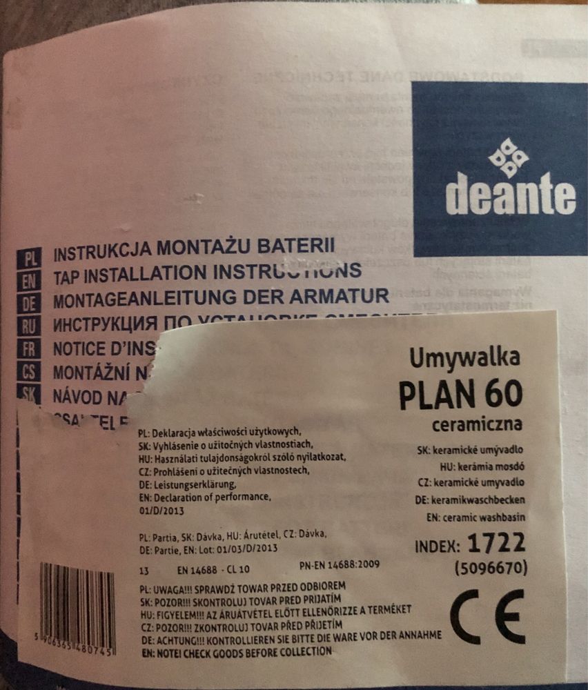 Umywalka Deante Plan 60