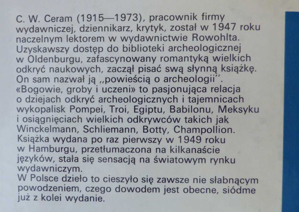 Bogowie groby i uczeni, C.W. Ceram