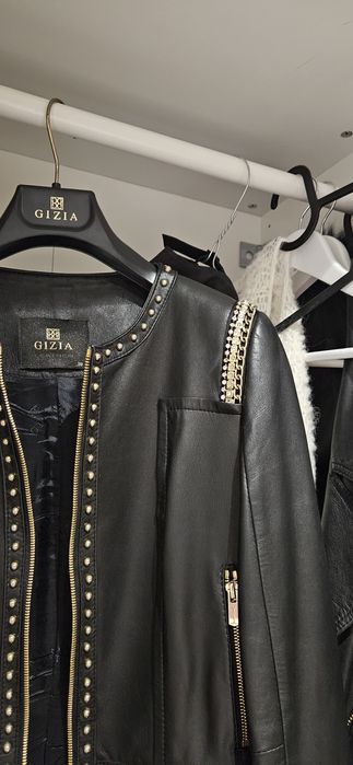 Skórzana kurtka ramoneska styl biker.