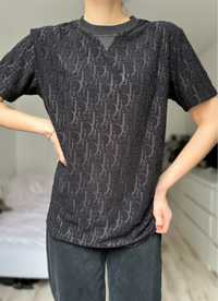 Christian Dior t-shirt Oblique Relaxed Fit czarna bluzka koszulka S
