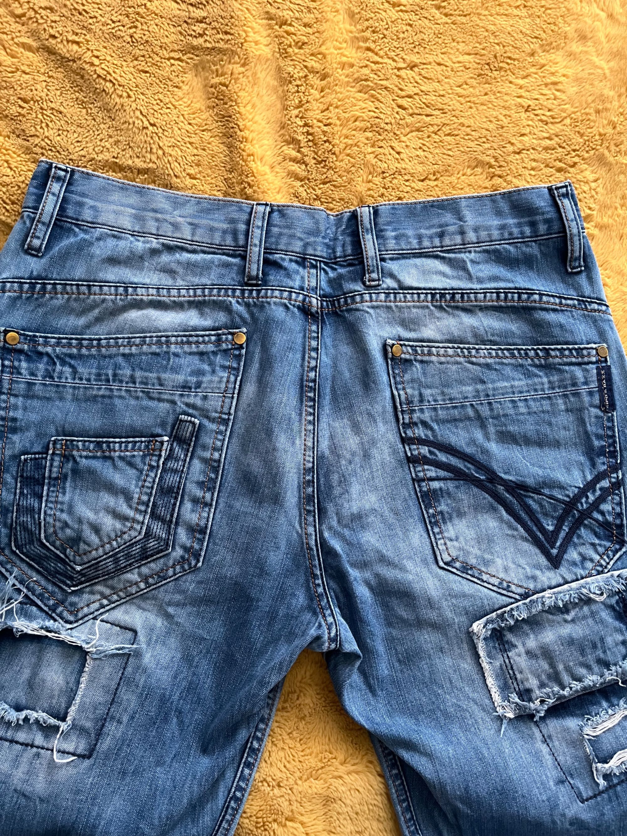 Spodnie męskie jeans Cipo&Baxx  łaty bawełna  W34L34