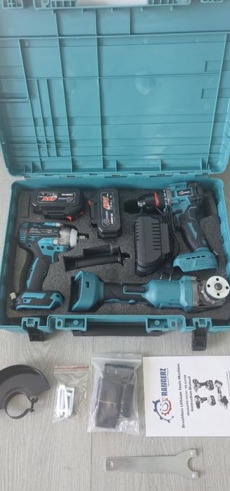 Zestaw elektronarzędzi potrójny szlifierka klucz oraz wkrętark 48v 6ah