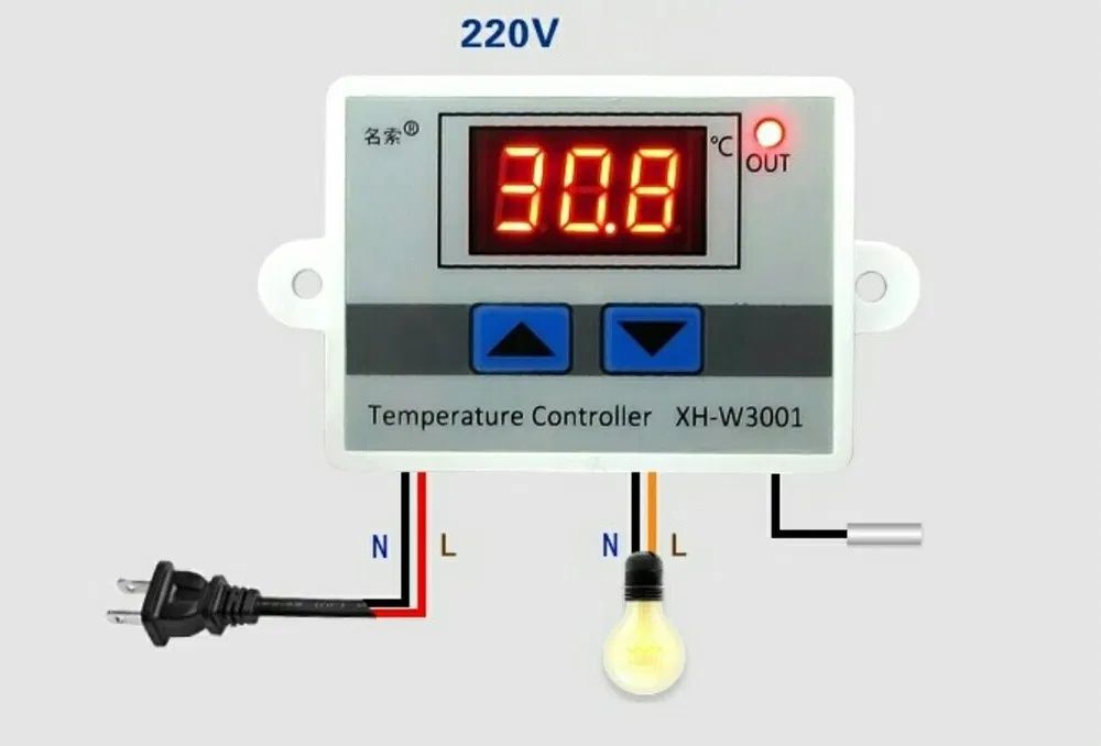 Цифровой терморегулятор XH-W3001 220в реле температуры контроллер