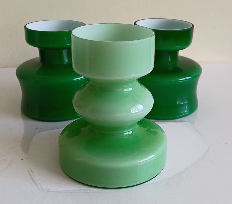 Świeczniki "Reducta" z okresu PRL-u z Huty Hortensja