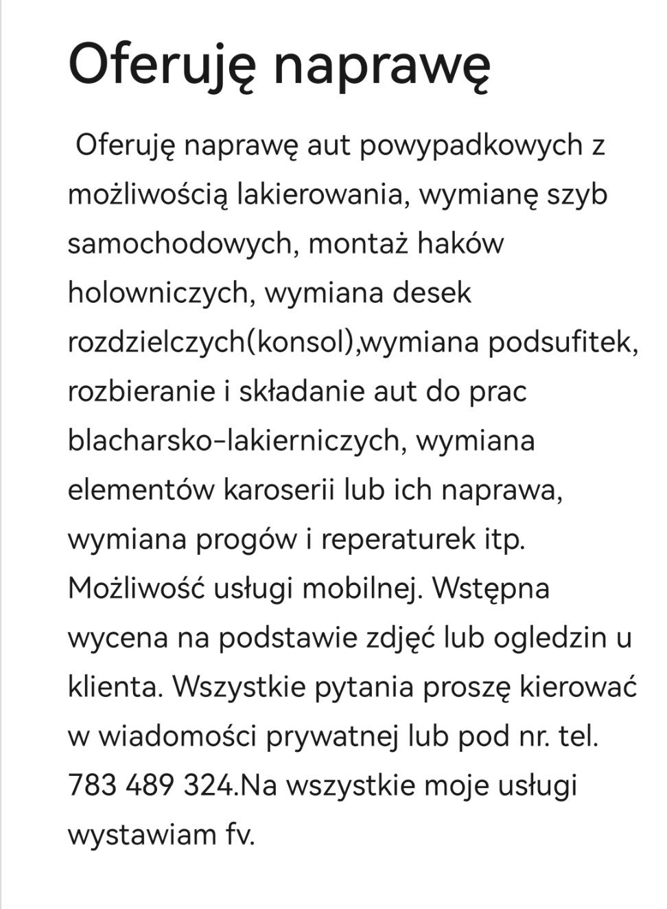 Naprawa aut powypadkowych