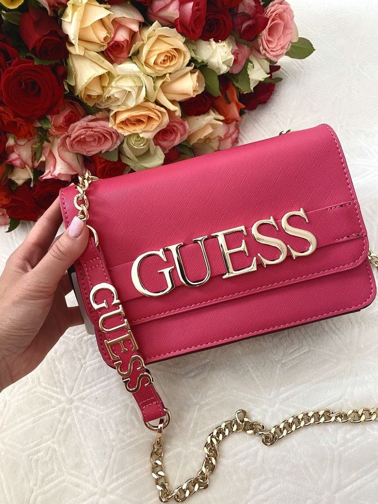 Сумка крос-боді рожева guess оригінал