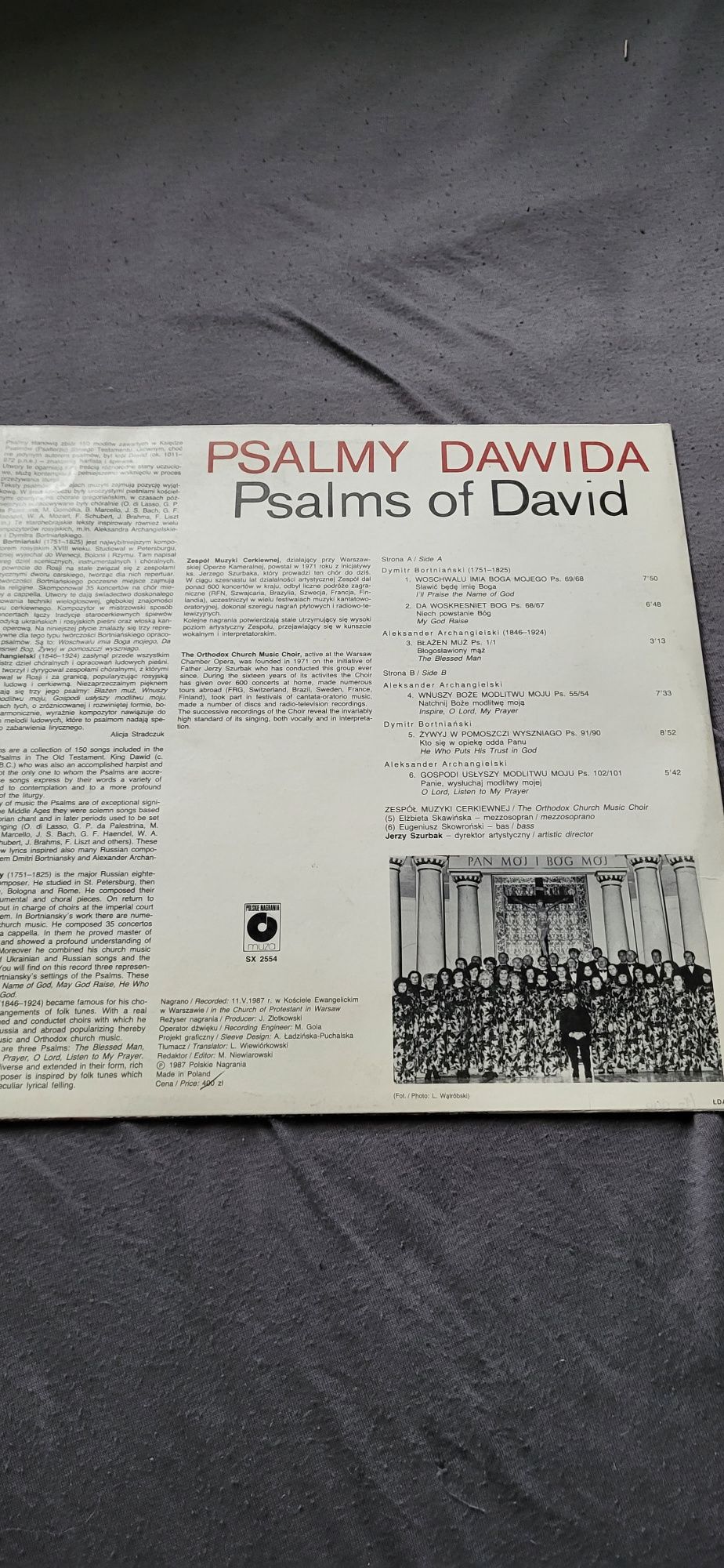 Psalmy Dawida płyta winylowa Zespół Muzyki Cerkiewnej