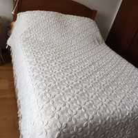 Colcha cama casal branca, manufacturada