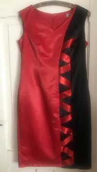 Czerwono czarna sukienka