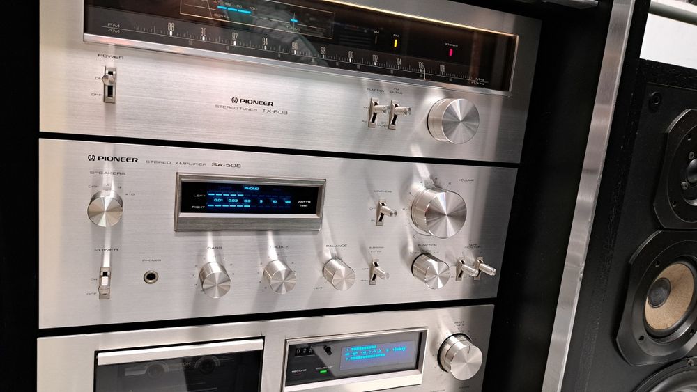 Wieża Pioneer ct-f600 sa-508 pl-400x tx-608 szafka blue line