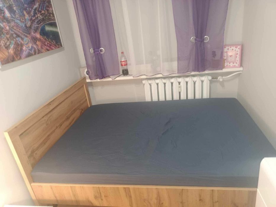 Łóżko rustykalne z stelażem +materac