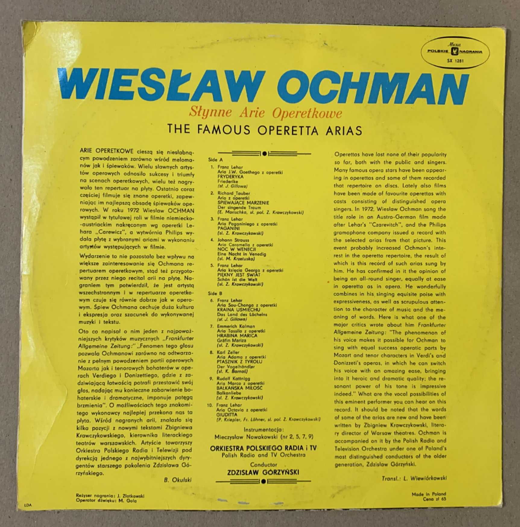 Wiesław Ochman – Słynne Arie Operetkowe