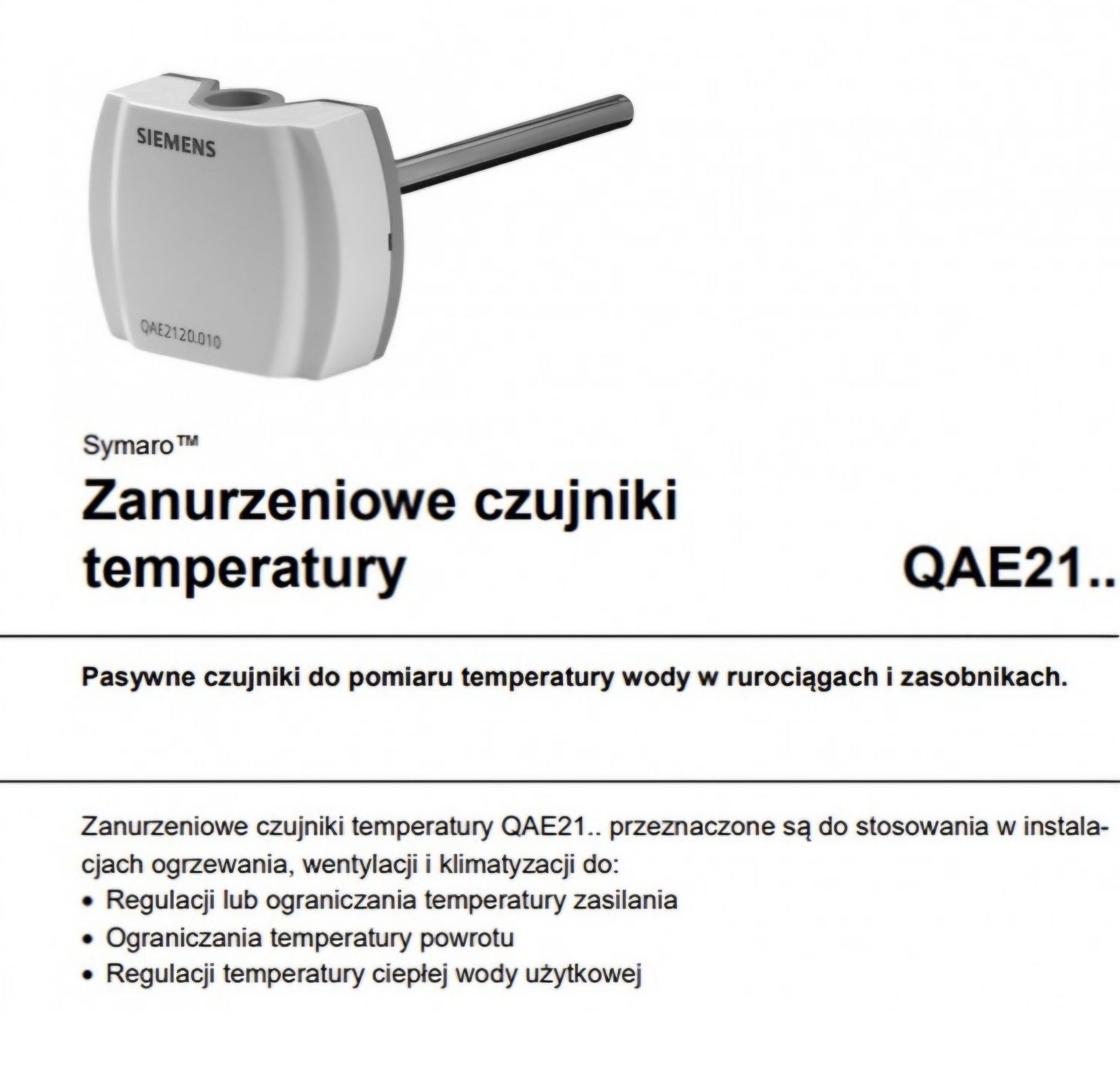 Siemens QAE 2120.010 SENSOR