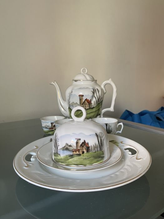 Conjunto de Chá/Café classico em porcelana