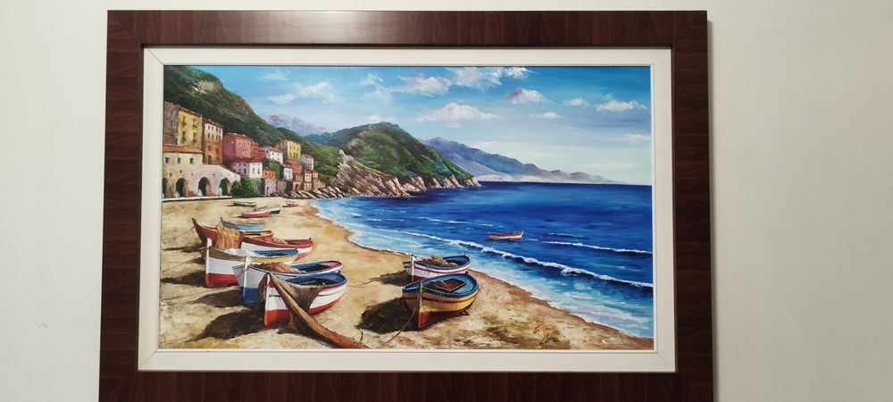 Quadro a óleo pintado à mão