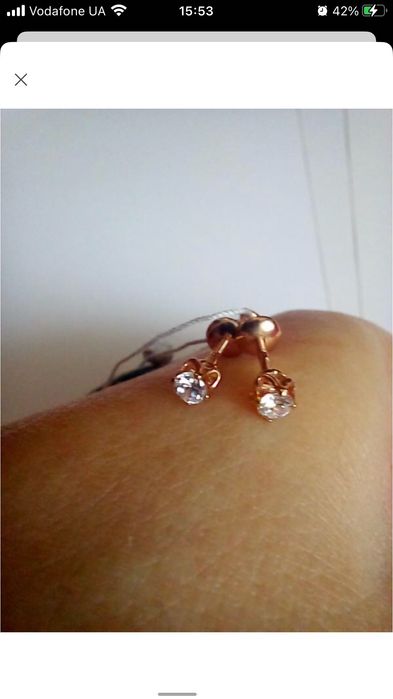 Класика! Золоті вкруточки- пусети з цирконієм