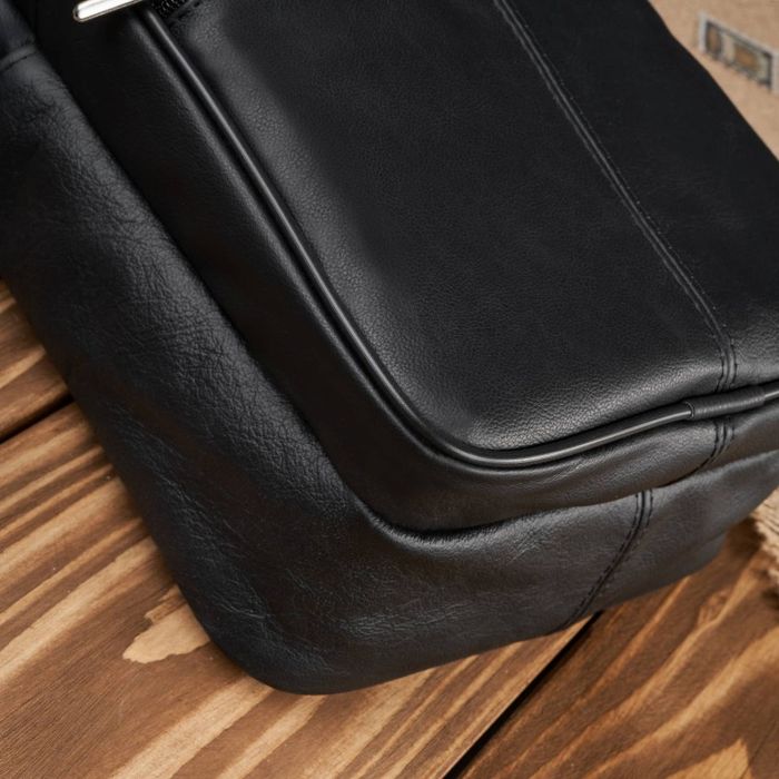 saszetka męska listonoszka na ramię skórzana czarna abruzzo abr-03